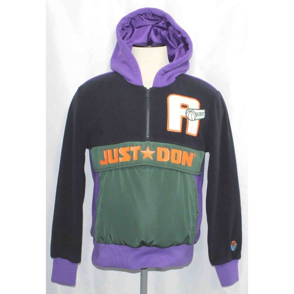 Just Don All City Fleece Hoodie Embroidered Mens Size Small